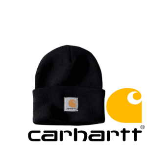 Comfortable black Carhartt beanie for outdoor activities and casual wear.